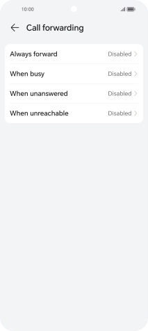 Press the required divert type. Press the required divert type.