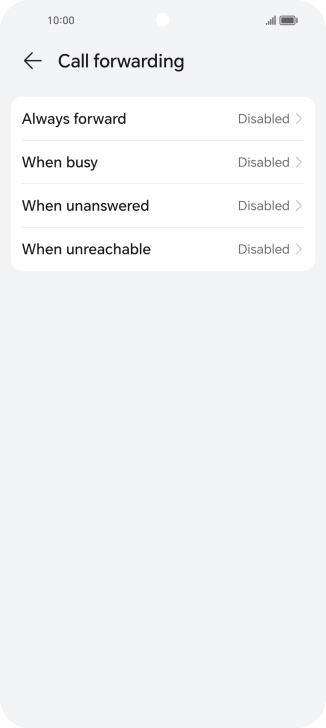 Press the required divert type. Press the required divert type.