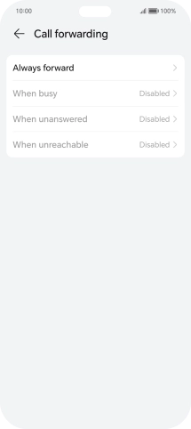 Press the required divert type. Press the required divert type.
