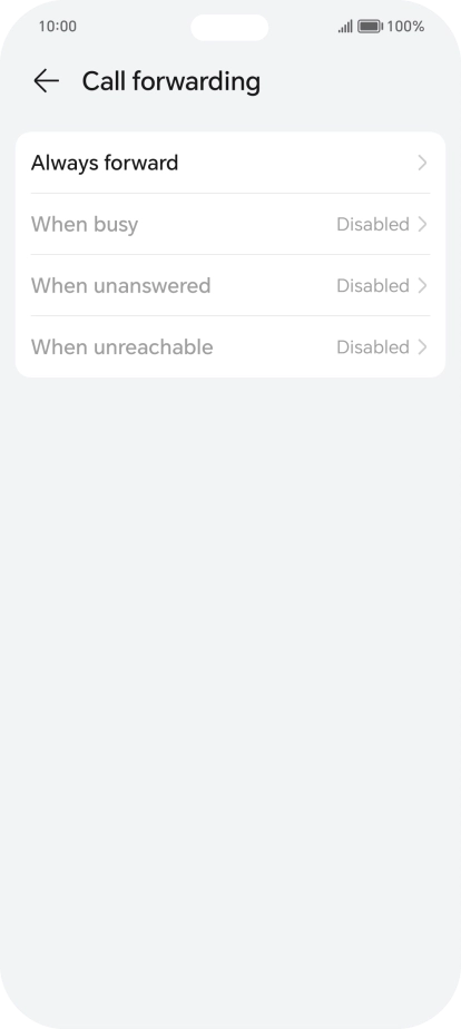 Press the required divert type. Press the required divert type.