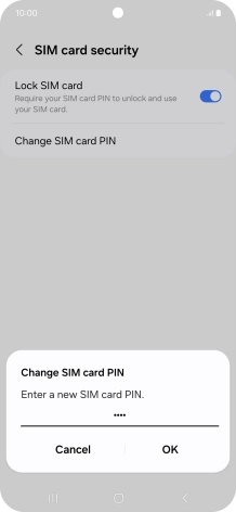 Key in a new four-digit PIN and press OK.