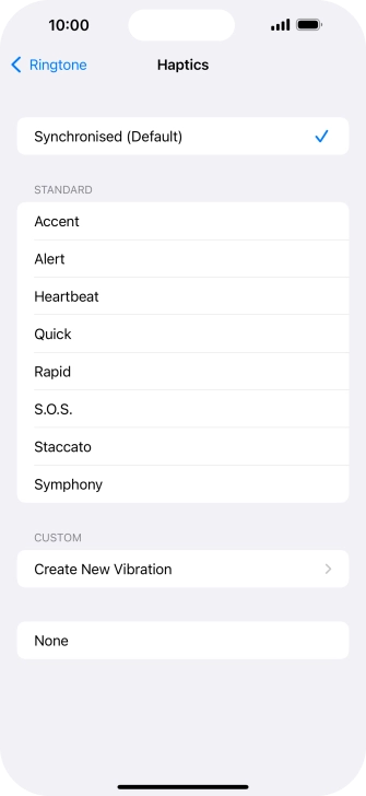Press the required setting to turn on the function.