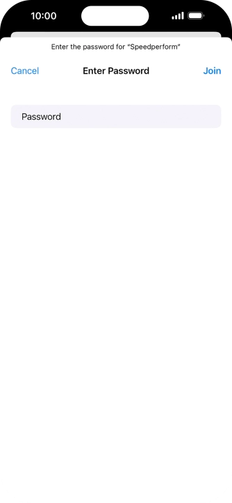 Key in the password for the Wi-Fi network and press Join.