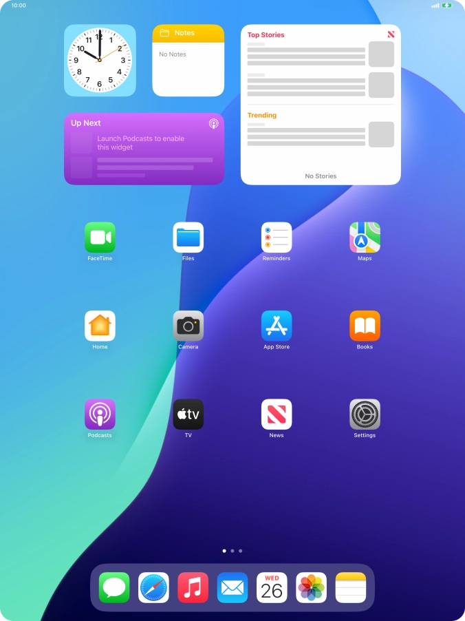 The battery charging icon shows that the battery is charging.