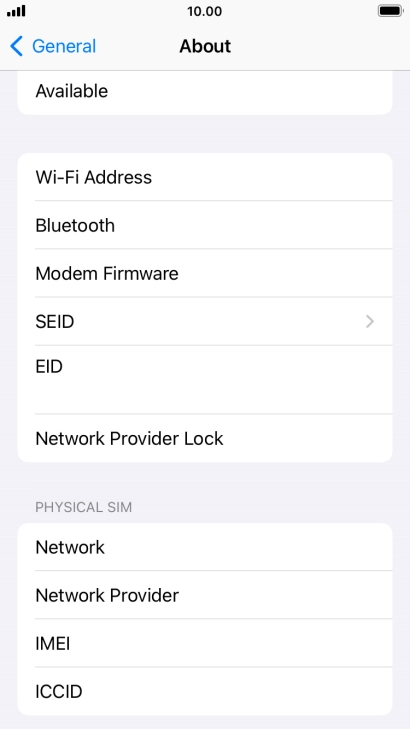 The Network Provider Lock status is displayed next to Network Provider Lock.