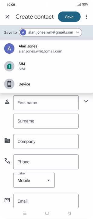 Press the required Google account. Press the required Google account.