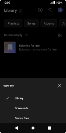 Press the required category and go to the required audio file.