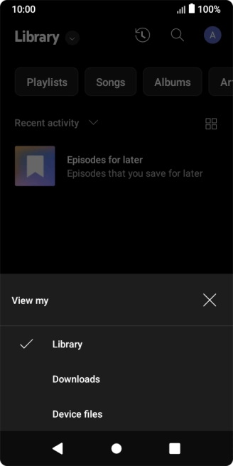 Press the required category and go to the required audio file.