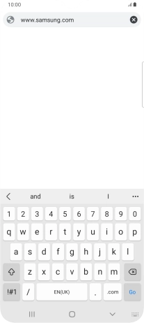Key in the address of the required web page and press Go.