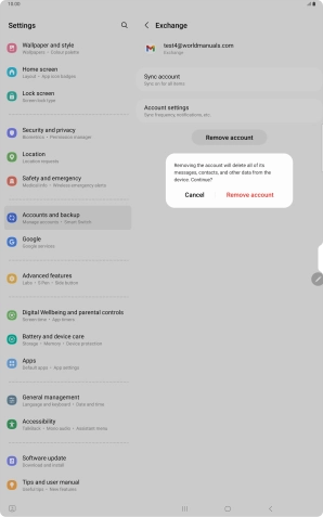 Press Remove account.