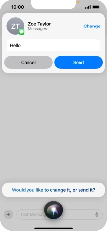 If an application is open on your phone, such as a Messages, you can also use the functions available here, e.g.: REPLY [text].
