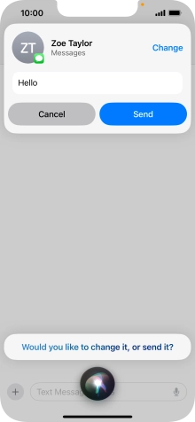 If an application is open on your phone, such as a Messages, you can also use the functions available here, e.g.: REPLY [text].