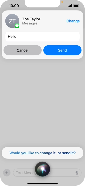 If an application is open on your phone, such as a Messages, you can also use the functions available here, e.g.: REPLY [text].