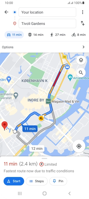 Press the required mode of transportation. Press the required mode of transportation.