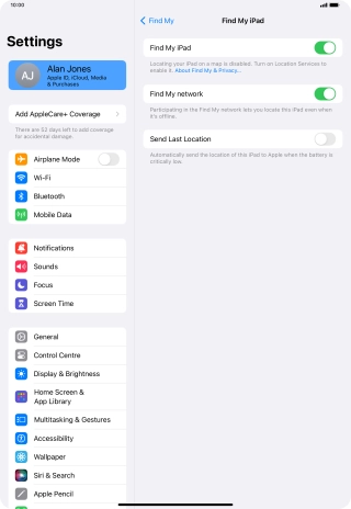 Press the indicator next to 