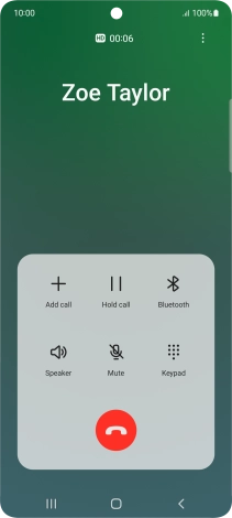 Press the end call icon.