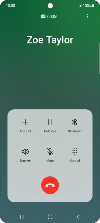 Press the end call icon.