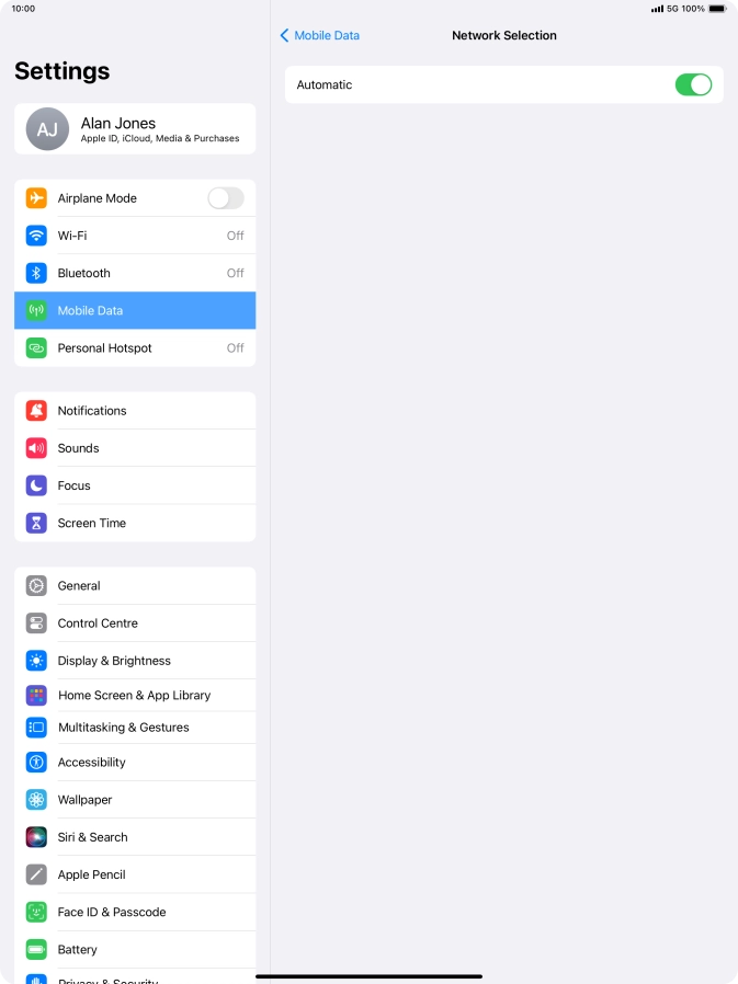 Press the indicator next to 