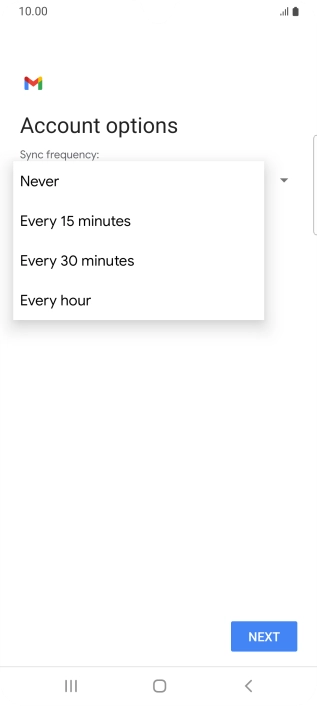 Press the required setting. Press the required setting.