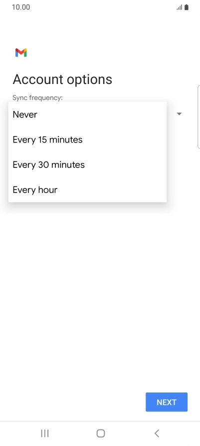 Press the required setting. Press the required setting.