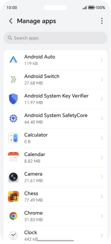 Press the required app.