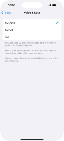 To turn on automatic switch between 5G and 4G, press 5G Auto. To turn on automatic switch between 5G and 4G, press 5G Auto.