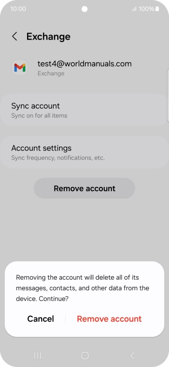 Press Remove account.