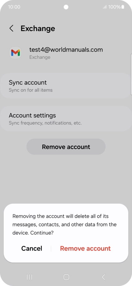 Press Remove account.