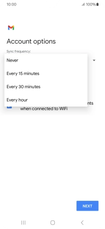 Press the required setting.