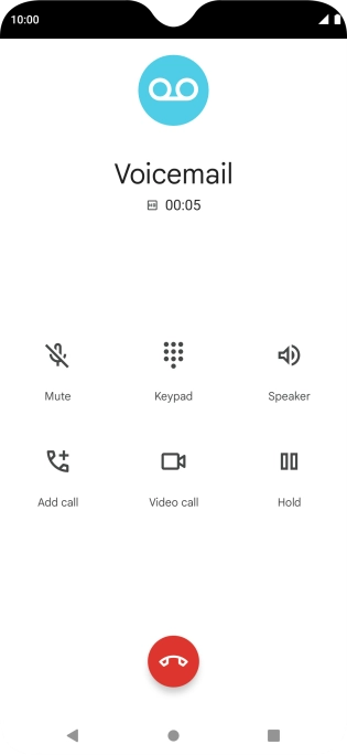 Press the end call icon.