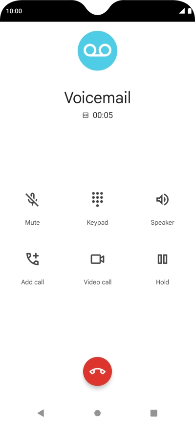 Press the end call icon.