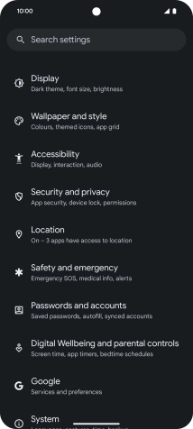 Press Passwords and accounts. Press Passwords and accounts.