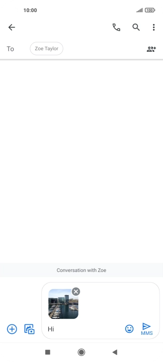 Press the send icon when you've finished your picture message.