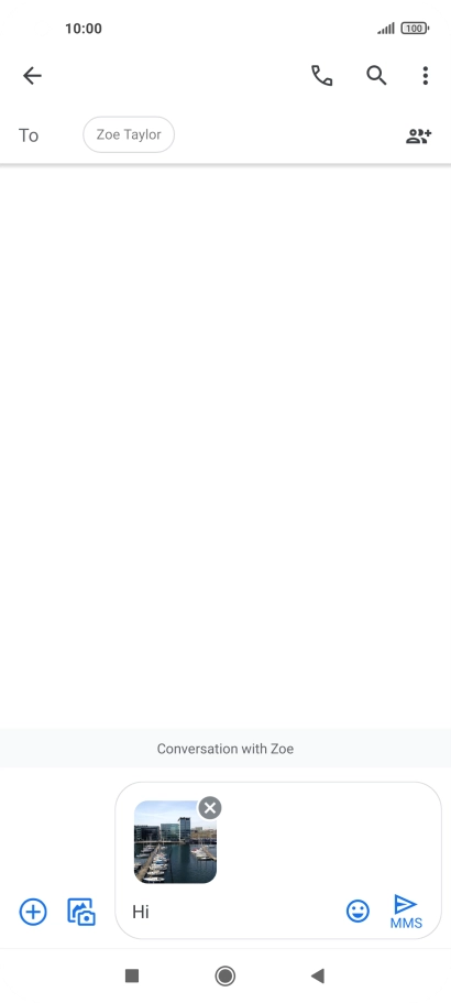 Press the send icon when you've finished your picture message.