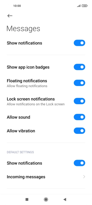 Press the indicator next to 