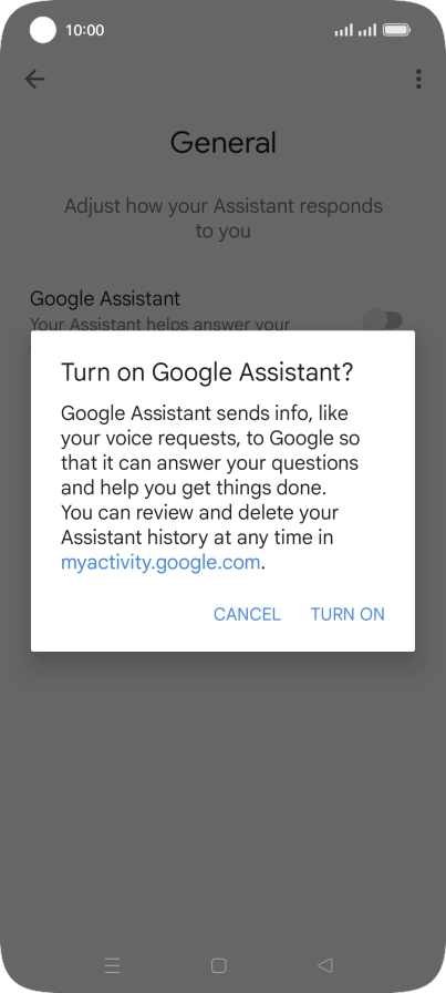 If you turn off the function, press TURN OFF.