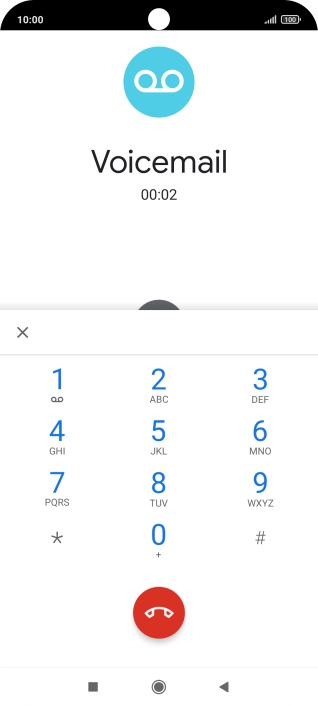 Press the end call icon.