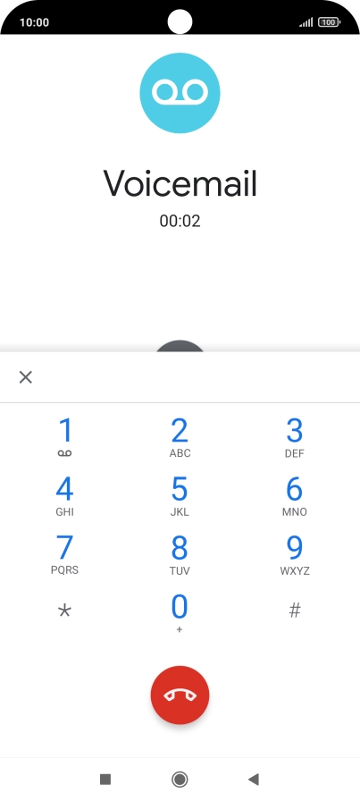 Press the end call icon.