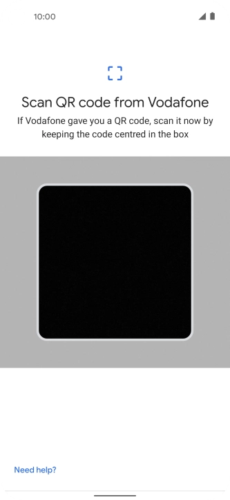 Place the QR code you've received inside the phone camera frame to scan the code. Your eSIM is transferred to your new phone over the internet.