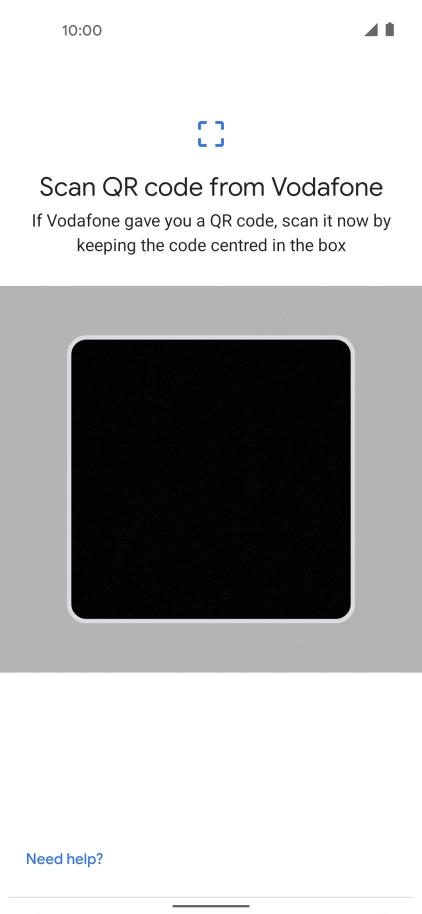 Place the QR code you've received inside the phone camera frame to scan the code. Your eSIM is transferred to your new phone over the internet.