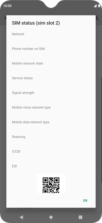 Your phone's EID number is displayed below EID.