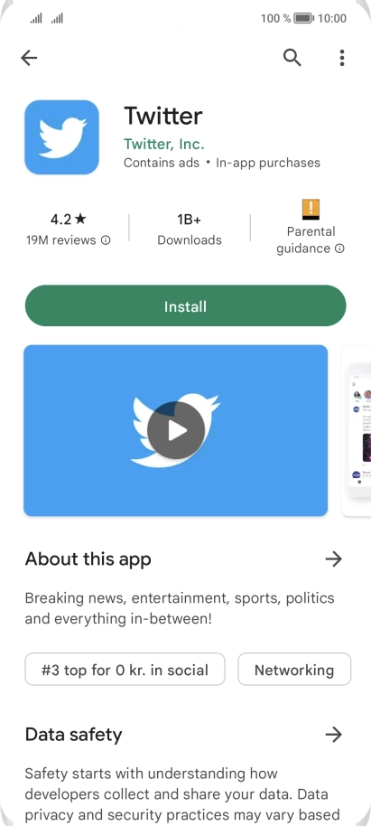Press Install and follow the instructions on the screen to install the app.