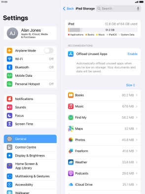 Press the required app.