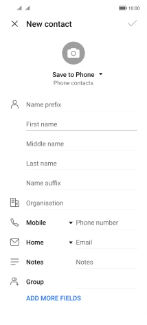 Press First name and key in the required first name.