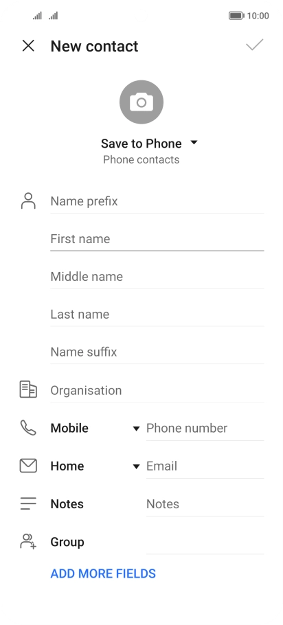 Press First name and key in the required first name.