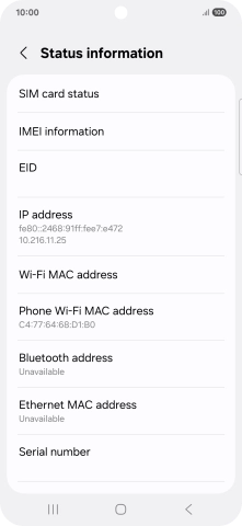 Your phone's EID number is displayed below EID.