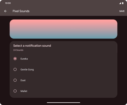 Once you've found a message tone you like, press SAVE.