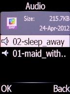 Select the required ring tones to hear them.