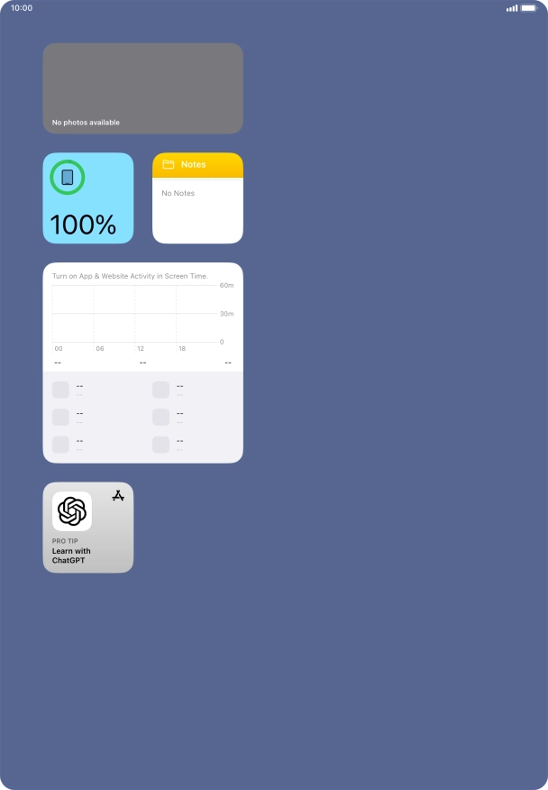 Press and hold the required widget until a pop-up menu is displayed.