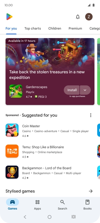 Press the profile icon. Press the profile icon.